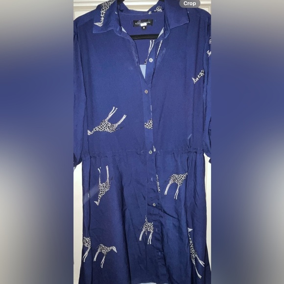 Smith & Willow Deep navy/purple, giraffe print, size medium. Playful, awesome. - Picture 6 of 7